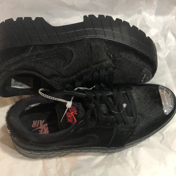 Nike Air Jordan 1 Low Brooklyn 'Black Pony' silver captoe platforms  size 9 new‎ - Picture 3 of 15